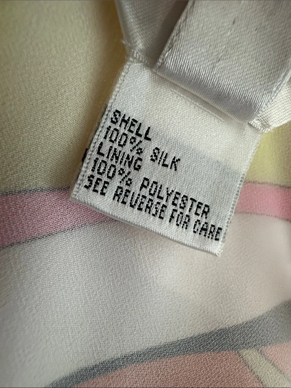 Y2K Talbots pure silk mod swirl psychedelic print flounce hem Petites size 4